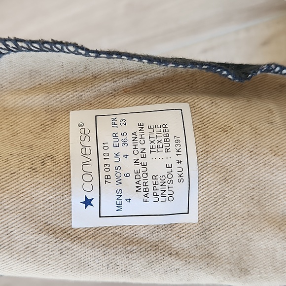 CONVERSE Denim Sneakers Shoes Size Womens 6 - Picture 6 of 9